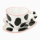 Taza y Plato Cerámica Corazón Cow Print – 260 ml - Miniatura 1