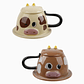 Taza de cerámica con diseño de vaca y tapa – 300 ml / 320 ml - Miniatura 2