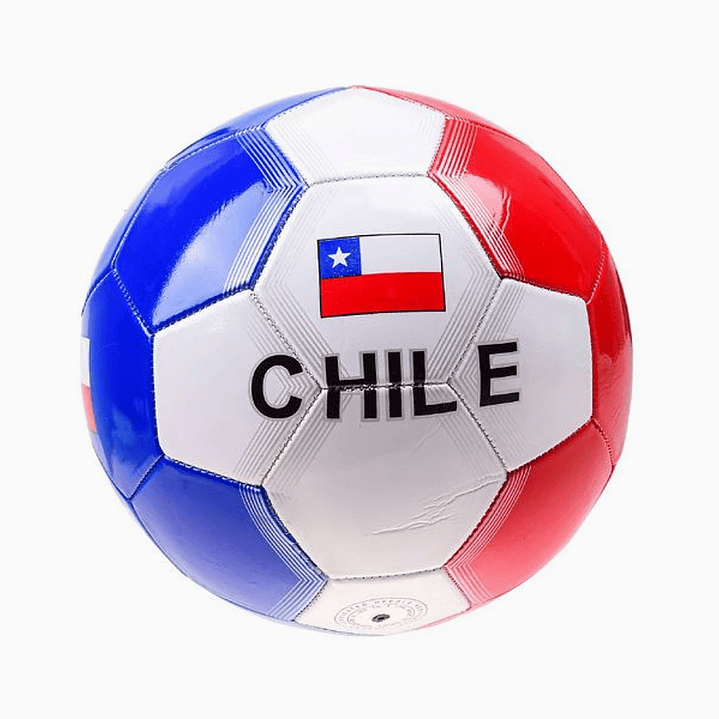 Pelota de Fútbol PVC 21 cm Chile – Blanco Azul Rojo 1