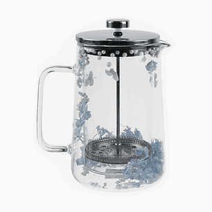 Cafetera Prensa Francesa Exlin 1000 mL Vidrio Floral – French Press Café Artesanal