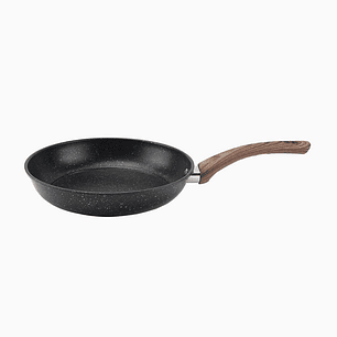 Sartén de Teflón Moteado Negro 22 cm con Mango de Madera