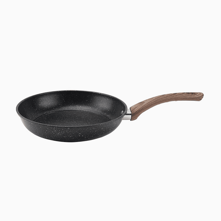 Sartén de Teflón Moteado Negro 22 cm con Mango de Madera 1