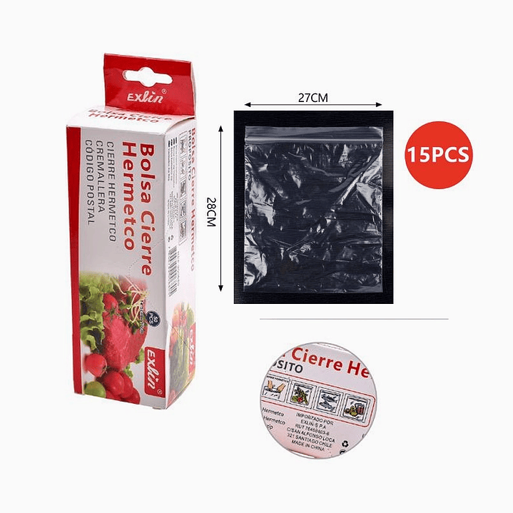 Bolsa Cierre Hermético Exlin 27 x 28 cm 2