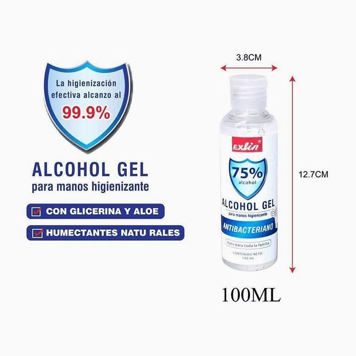 Alcohol Gel Exlin 100 ml 2