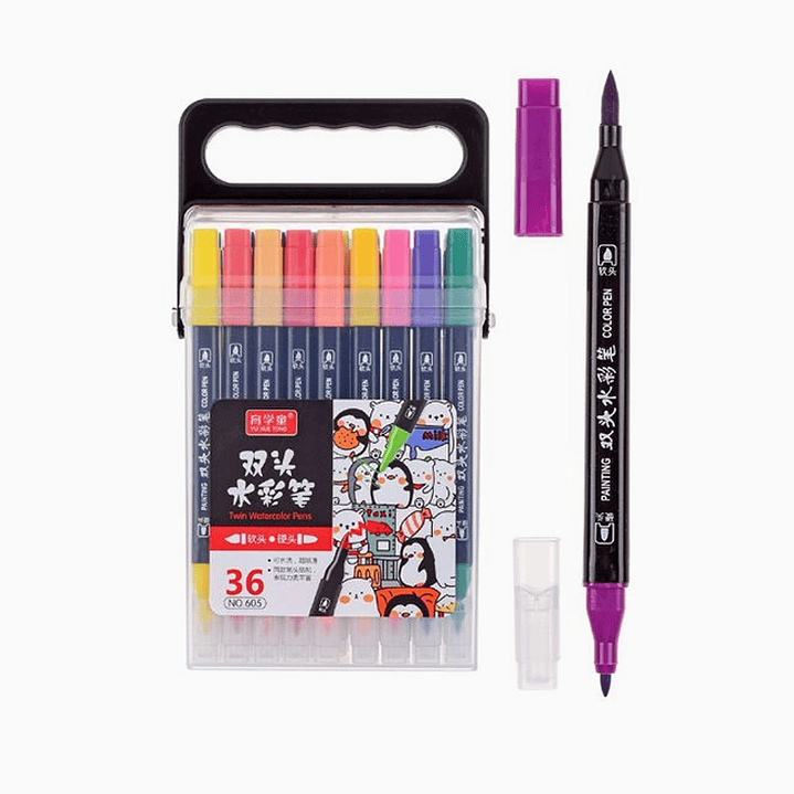 Set de Plumones Doble Punta 36 Colores 1