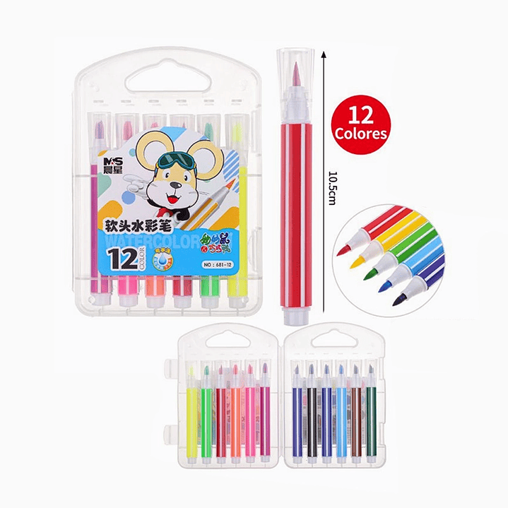 Set de Plumones 12 Colores 2