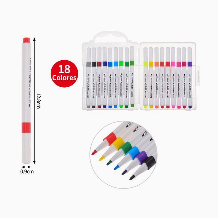 Set de Plumones con sello 18 Colores 2