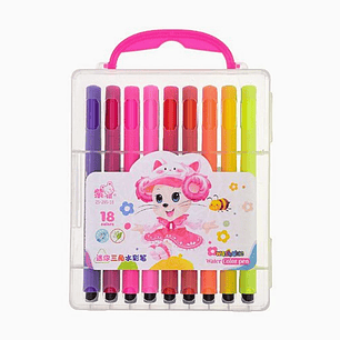 Plumones 18 Colores con Estuche