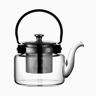 Tetera de Vidrio 800 ml con Filtro de Acero Inoxidable y Tapa