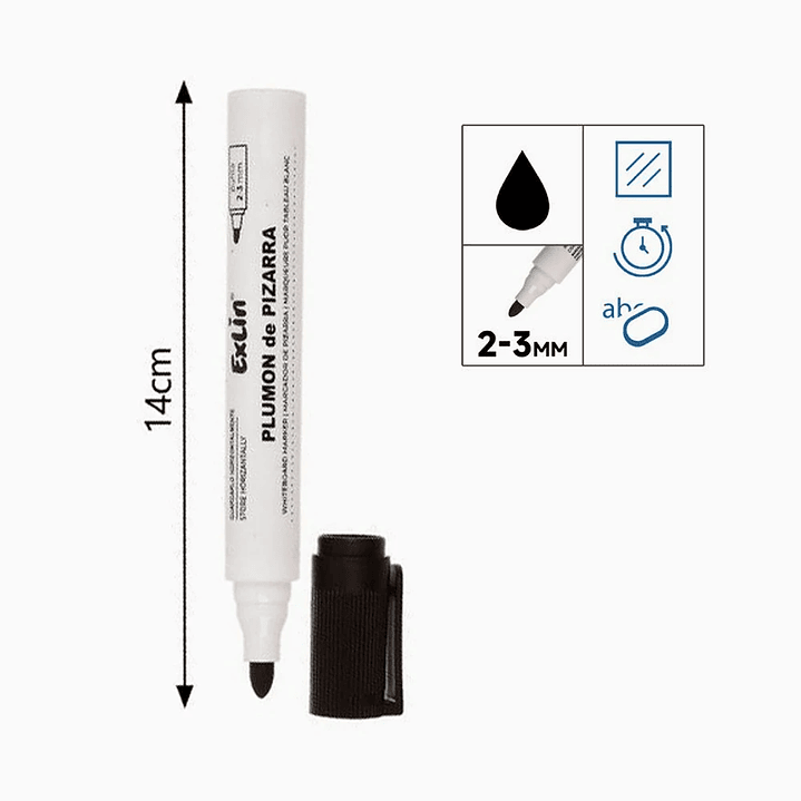Plumón para Pizarra Negra Pack 3 Unidades de Larga Duración 2