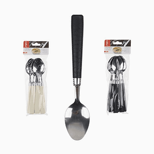 Set 6 Cucharas de Mesa con Mango Texturizado 19.2 cm