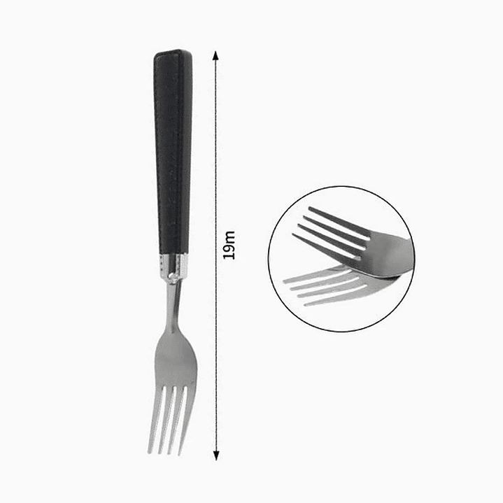 Set 6 Tenedores de Mesa con Mango Texturizado 19 cm 2