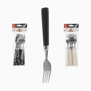 Set 6 Tenedores de Mesa con Mango Texturizado 19 cm