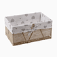 Cesta de Almacenamiento Tejida Grande con Forro de Corazones 34cm - Miniatura 1