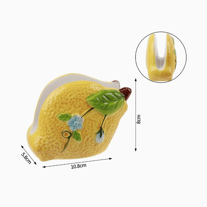 Porta servilletas de cerámica con diseño de limón 2