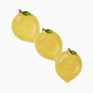 Plato de cerámica con diseño de limón