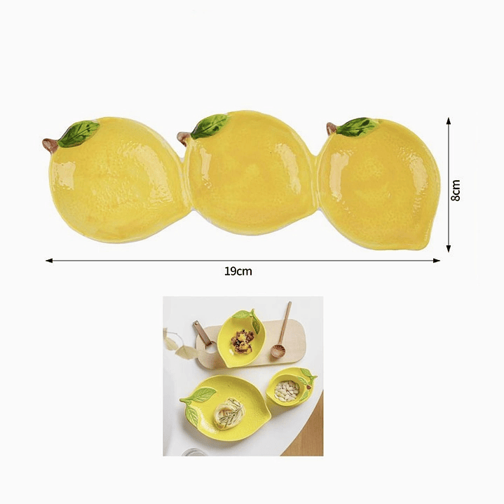 Plato de cerámica con diseño de limón 2