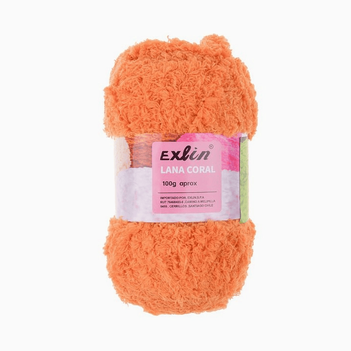 Lana Coral Exlin Naranja – Set de 10 ovillos de 100g 1