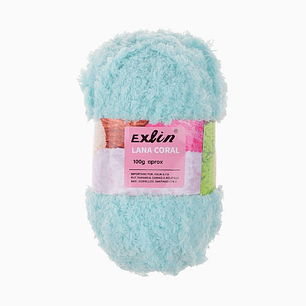 Lana Coral Exlin Verde Agua – Set de 10 ovillos de 100g