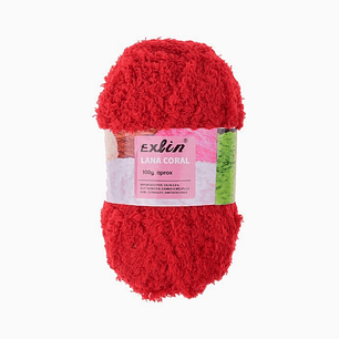 Lana Coral Exlin Rojo Oscuro – Set de 10 ovillos de 100g