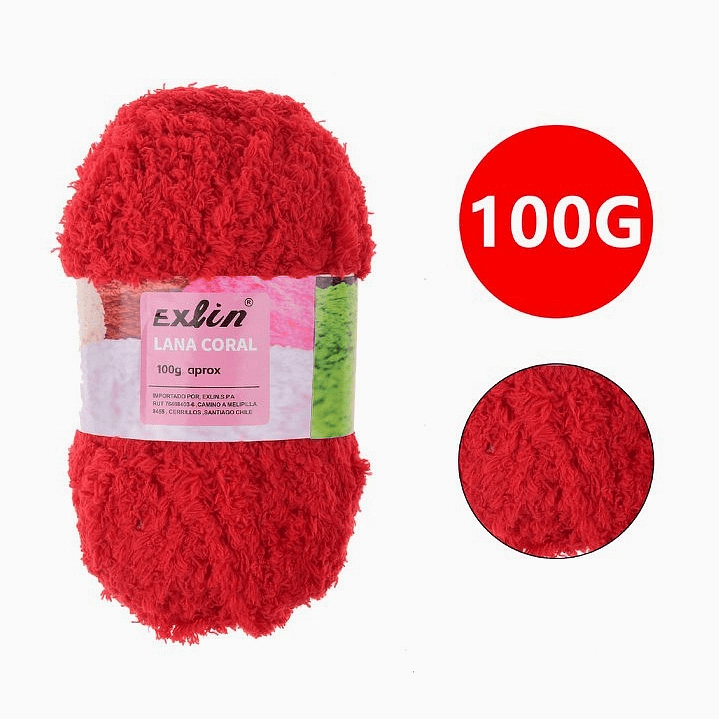 Lana Coral Exlin Rojo Oscuro – Set de 10 ovillos de 100g 2