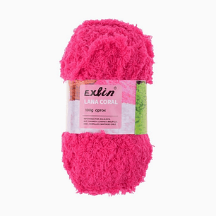 Lana Coral Exlin Rojo Rosa – Set de 10 ovillos de 100g