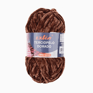Lana Terciopelo Exlin Dorado Marrón – Set de 10 ovillos de 100g