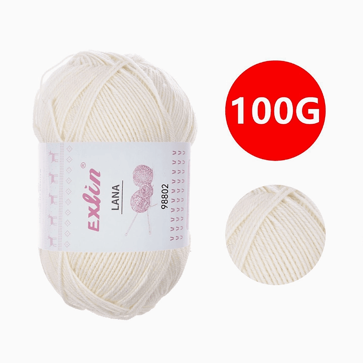 Lana Bebé Exlin Blanco Lechoso – Set de 10 ovillos de 100g 2