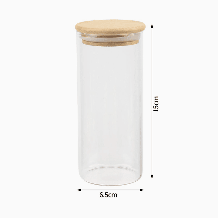 Frasco de Vidrio con Tapa de Madera 2