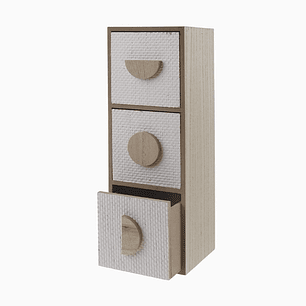 Caja de Almacenamiento de Madera con 3 Cajones