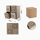 Caja de Almacenamiento de Madera con 4 Cajones - Miniatura 2