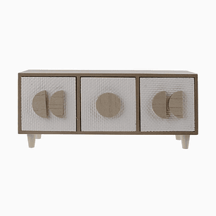 Caja de Almacenamiento de Madera con 3 Cajones 