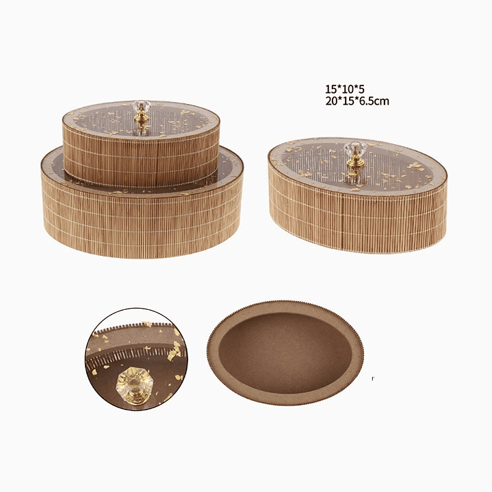 Set de Cajas Decorativas Ovaladas de Bambú – 2 piezas 2