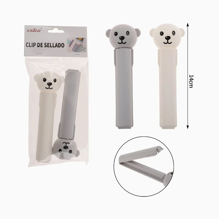 Clip de sellado con diseño de oso – Pack 2 unidades 2