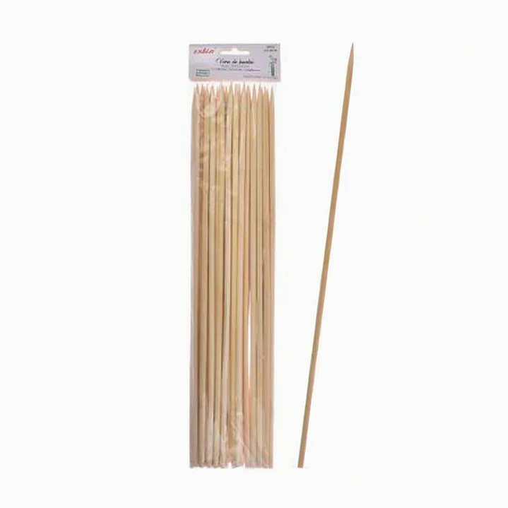 Palos para Anticuchos de Bambú 40 cm 30 Unidades Exlin  1