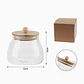 Frasco de vidrio con tapa de madera y pomo – 11 cm - Miniatura 2