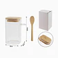 Frasco de vidrio con tapa de madera y cuchara – 10 cm - Miniatura 2