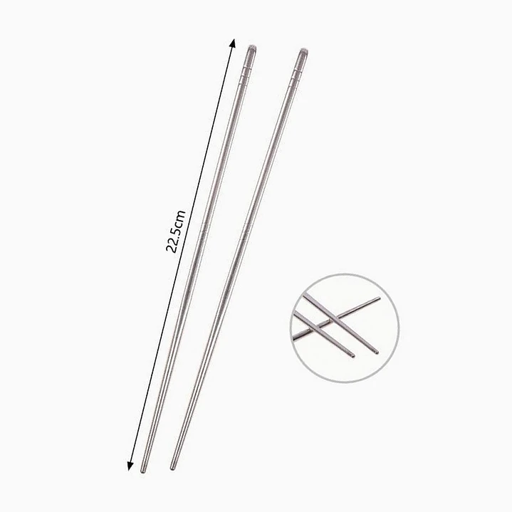 Palillos Chinos Plateados de Acero 22.5 cm 5 Pares Exlin  2