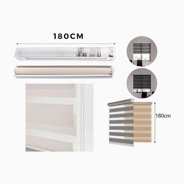 Cortina roller zebra beige suave – 180 × 180 cm 2