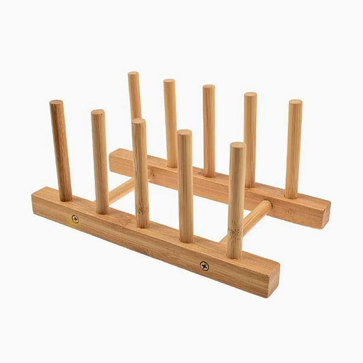 Secaplatos de bambú compacto – 20,6 × 11,6 × 9,7 cm 1