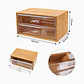 Caja de almacenamiento de bambú con dos cajones – 18,5 × 10,5 × 9,5 cm - Miniatura 2