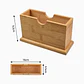 Caja de almacenamiento de bambú para toallas de papel – 16 × 6,5 × 9,2 cm - Miniatura 2