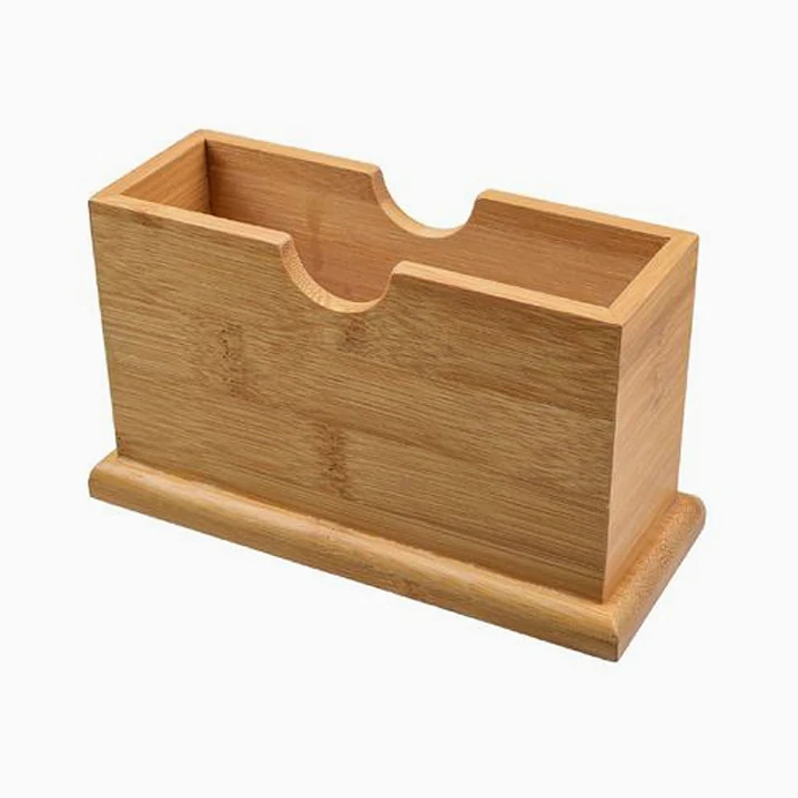 Caja de almacenamiento de bambú para toallas de papel – 16 × 6,5 × 9,2 cm 1