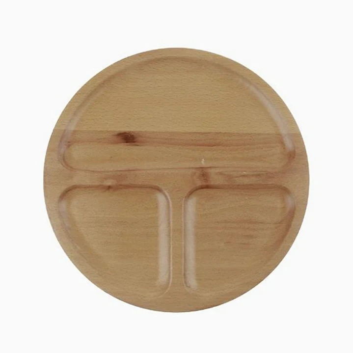 Bandeja de bambú redonda con compartimentos – 28 cm 1