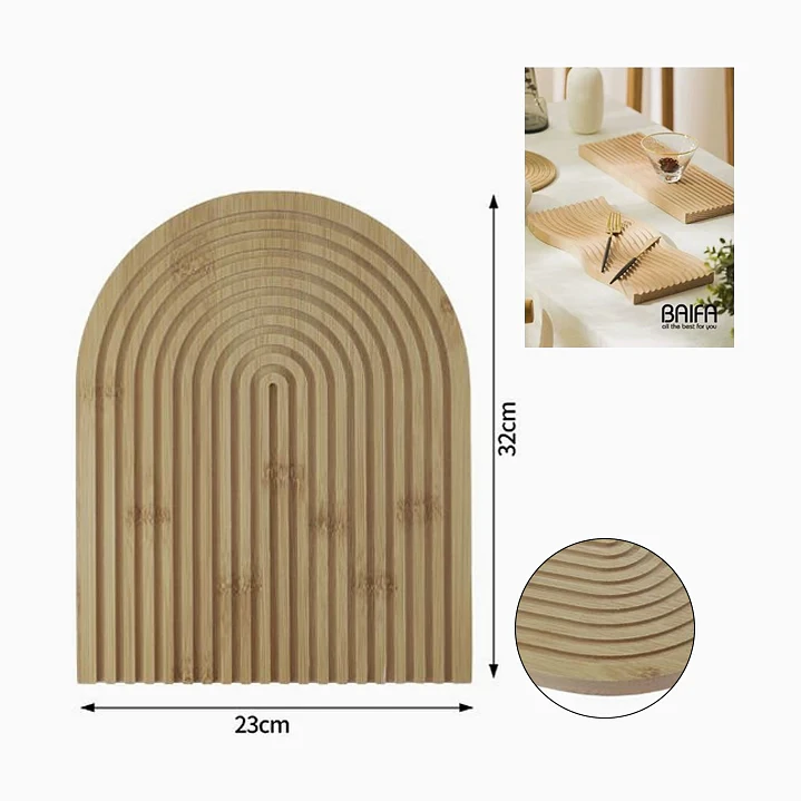 Bandeja de bambú decorativa – 32 × 23 cm 2