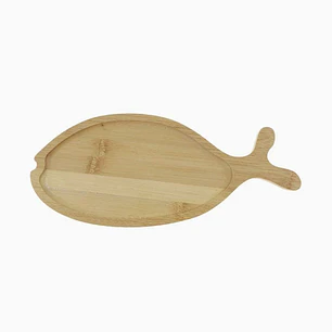 Bandeja de bambú con diseño de pez – 33 × 14 cm