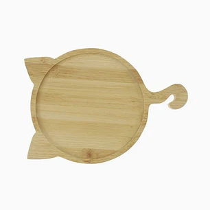 Bandeja de bambú con diseño de gato – 27 × 19 cm