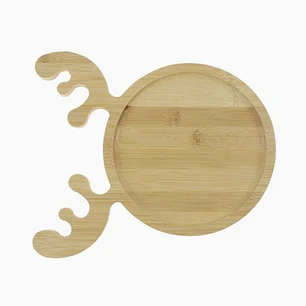 Bandeja de bambú con diseño de reno – 26 × 22 cm
