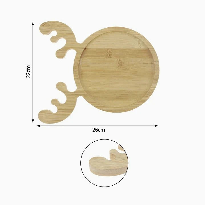 Bandeja de bambú con diseño de reno – 26 × 22 cm 2