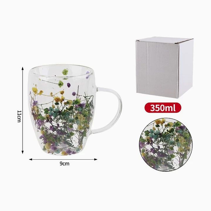 Taza de vidrio con flores secas – 350 ml 2